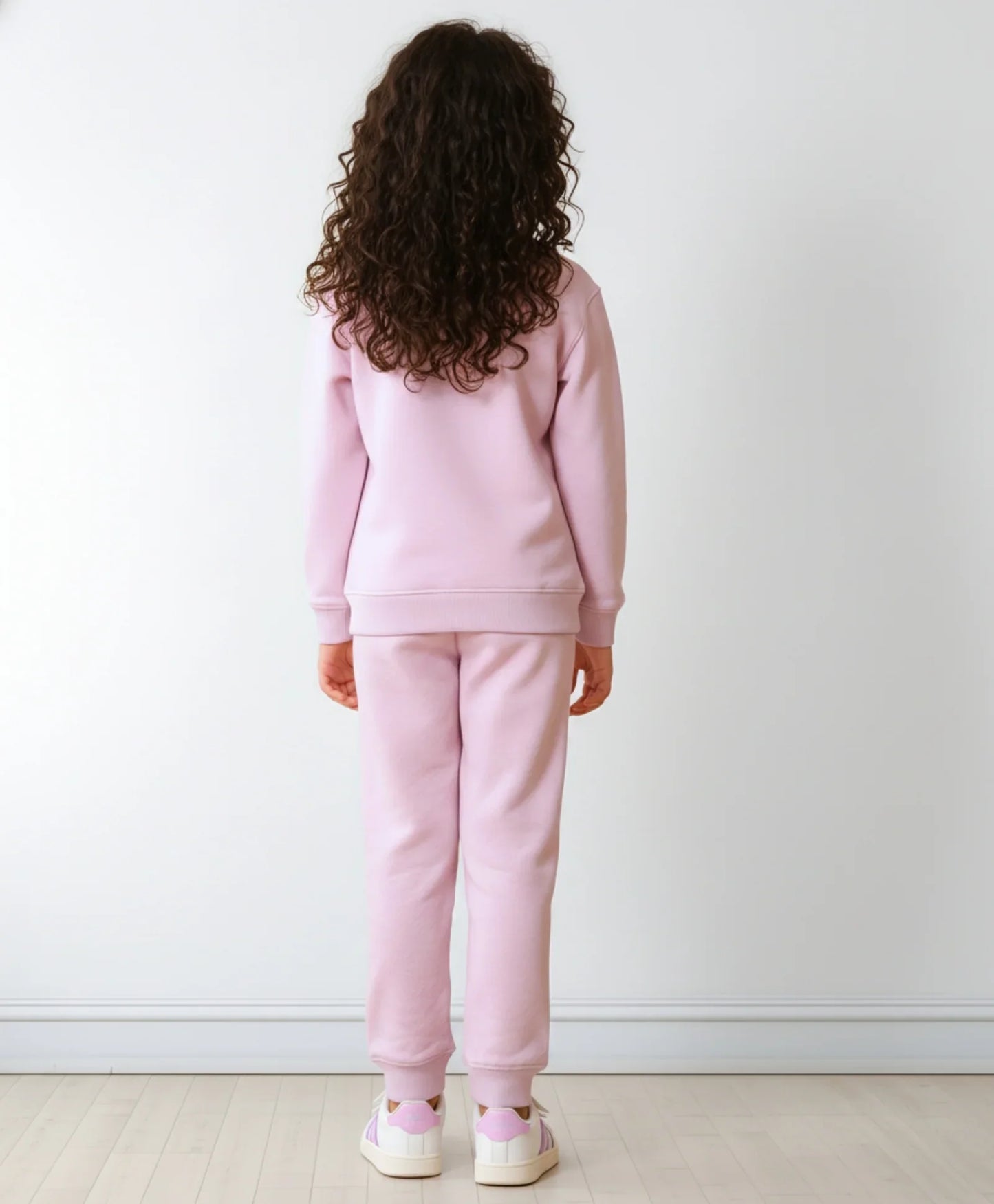 PURPLE MELANGE GIRLS FLEECE SWEATSHIRT JOGGER SET - PURPLE