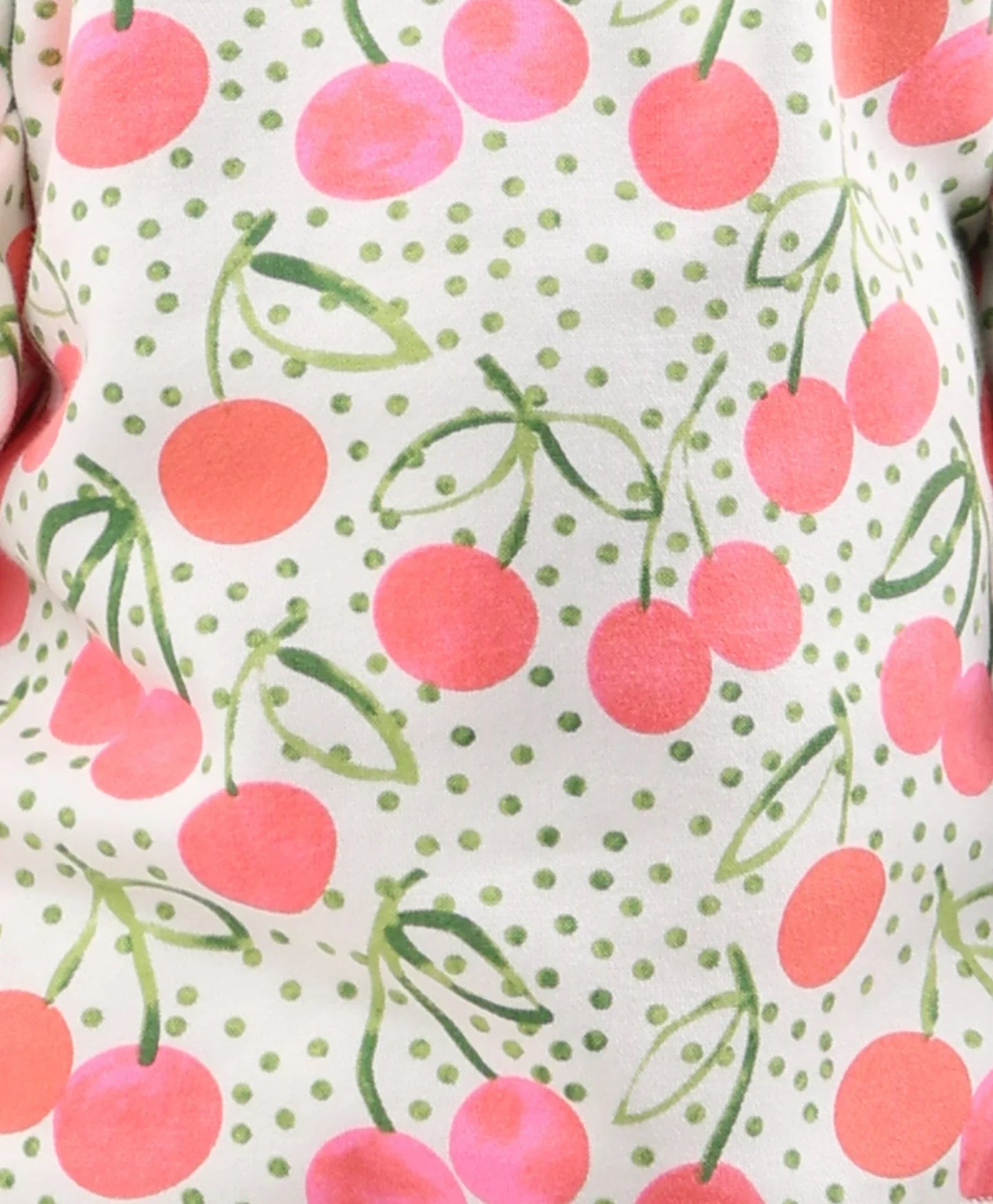 CHERRY LOVE FLEECE GIRLS SWEATSHIRT JOGGER SET - OFF WHITE