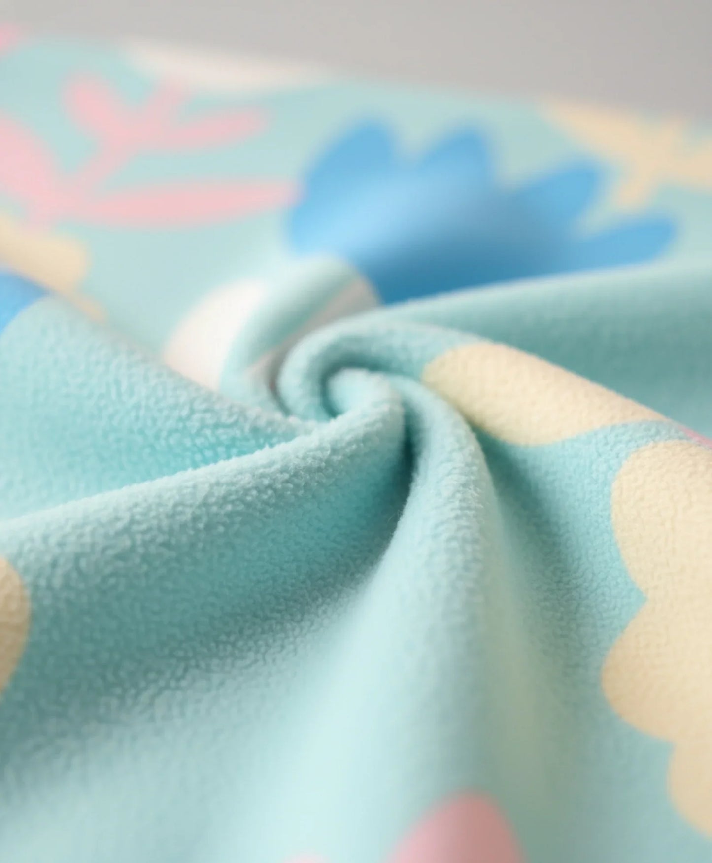 AQUA FLOWER FLEECE GIRLS SWEATSHIRT JOGGER SET - AQUA