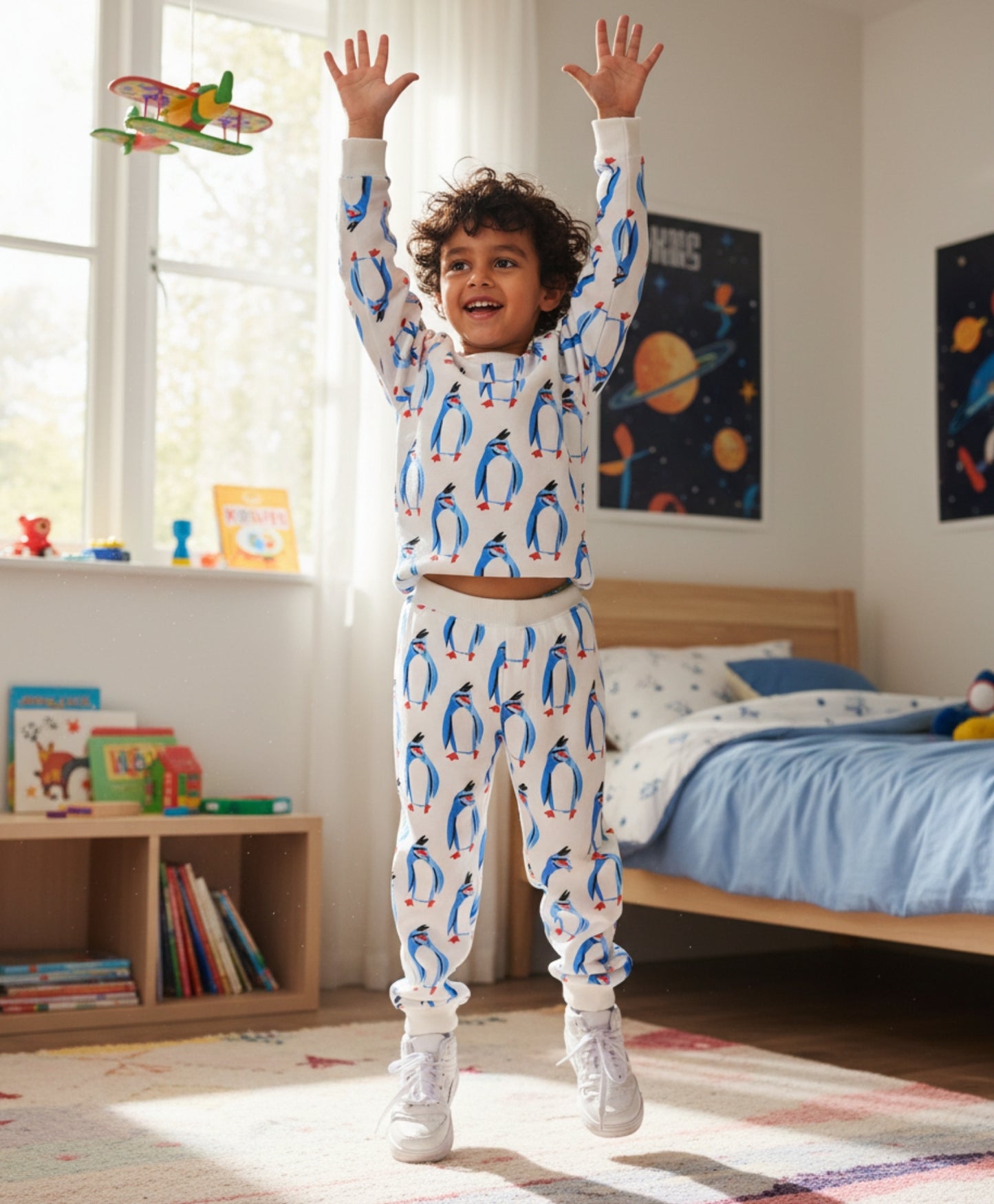 PENGUIN FLEECE BOYS SWEATSHIRT JOGGER SET - OFF WHITE