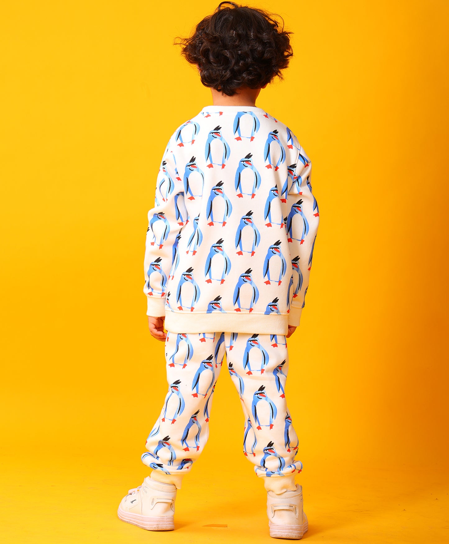 PENGUIN FLEECE BOYS SWEATSHIRT JOGGER SET - OFF WHITE