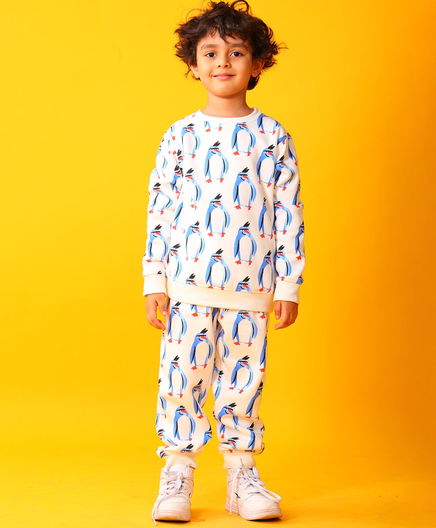 PENGUIN FLEECE BOYS SWEATSHIRT JOGGER SET - OFF WHITE