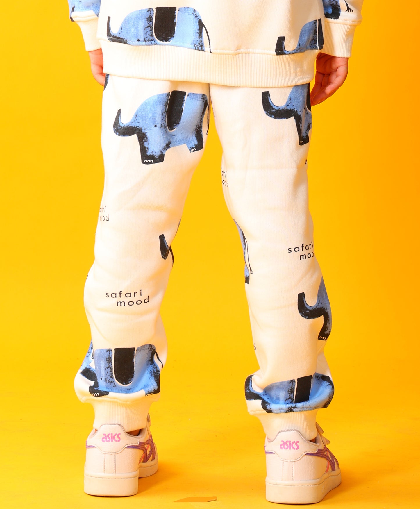 ELEPHANT SAFARI GIRLS FLEECE JOGGER - WHITE