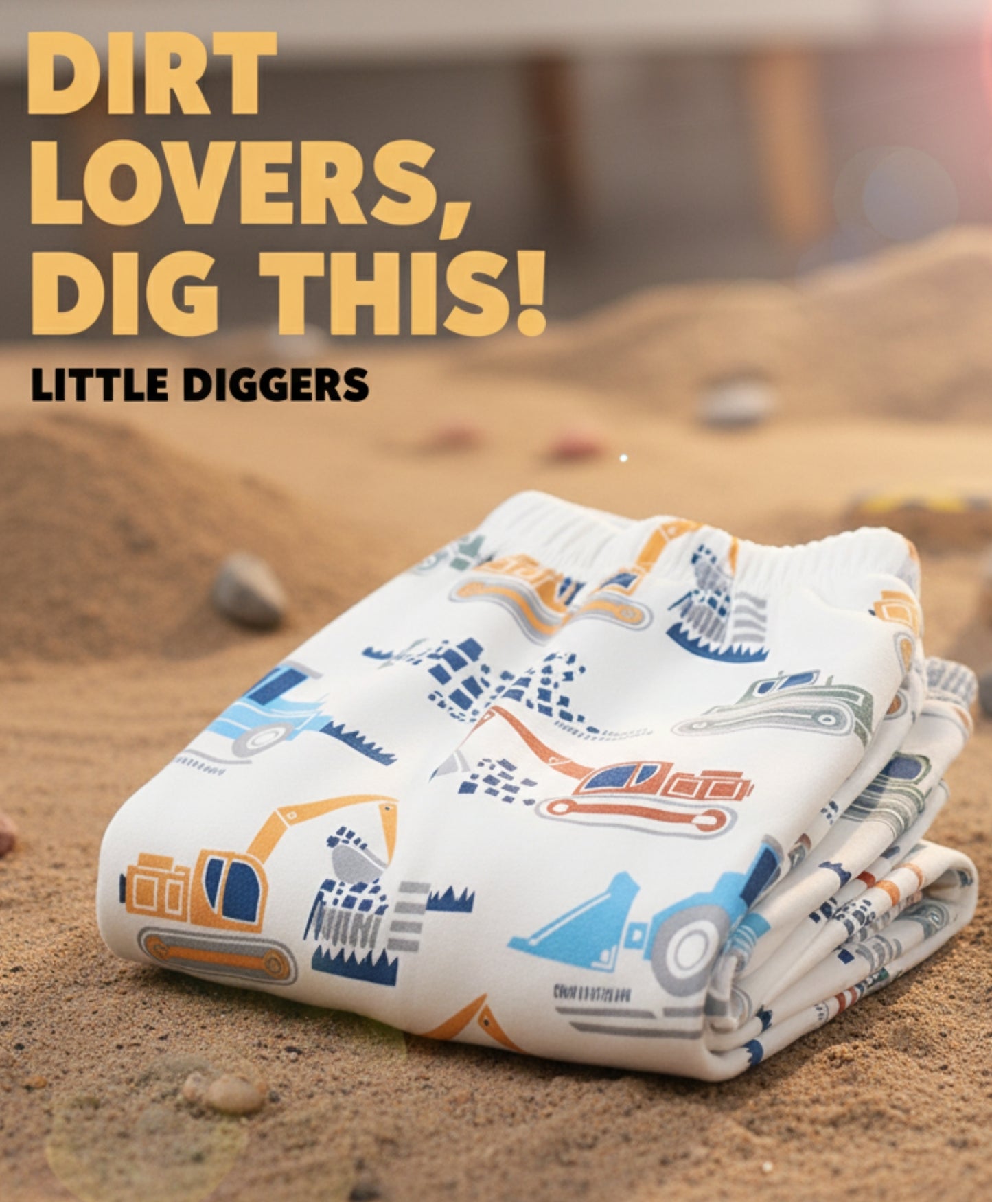 DIGGER PRINT FLEECE GIRLS JOGGER - OFF WHITE