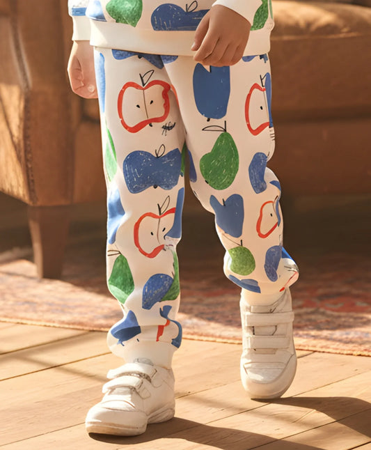 APPLE PEAR GIRLS FLEECE JOGGER - WHITE