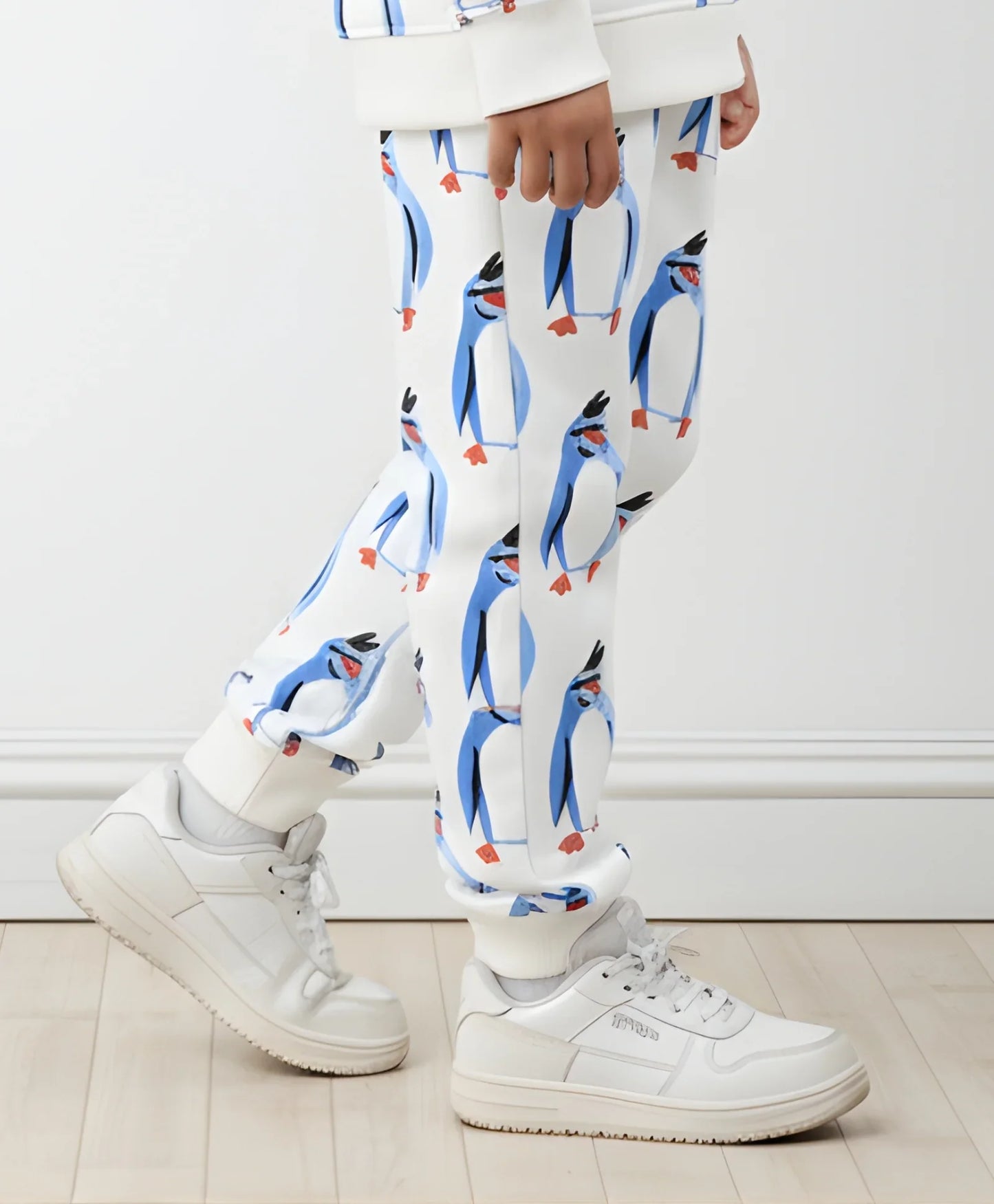 PENGUIN FLEECE GIRLS JOGGER - OFF WHITE