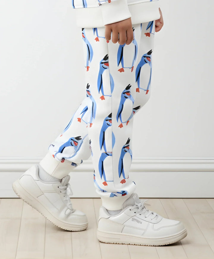 PENGUIN FLEECE GIRLS JOGGER - OFF WHITE - Anthrilo 