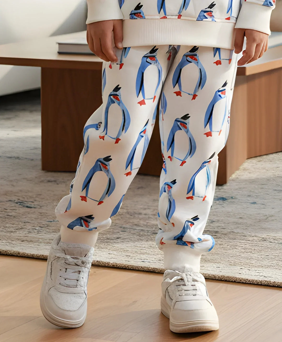 PENGUIN FLEECE GIRLS JOGGER - OFF WHITE - Anthrilo 
