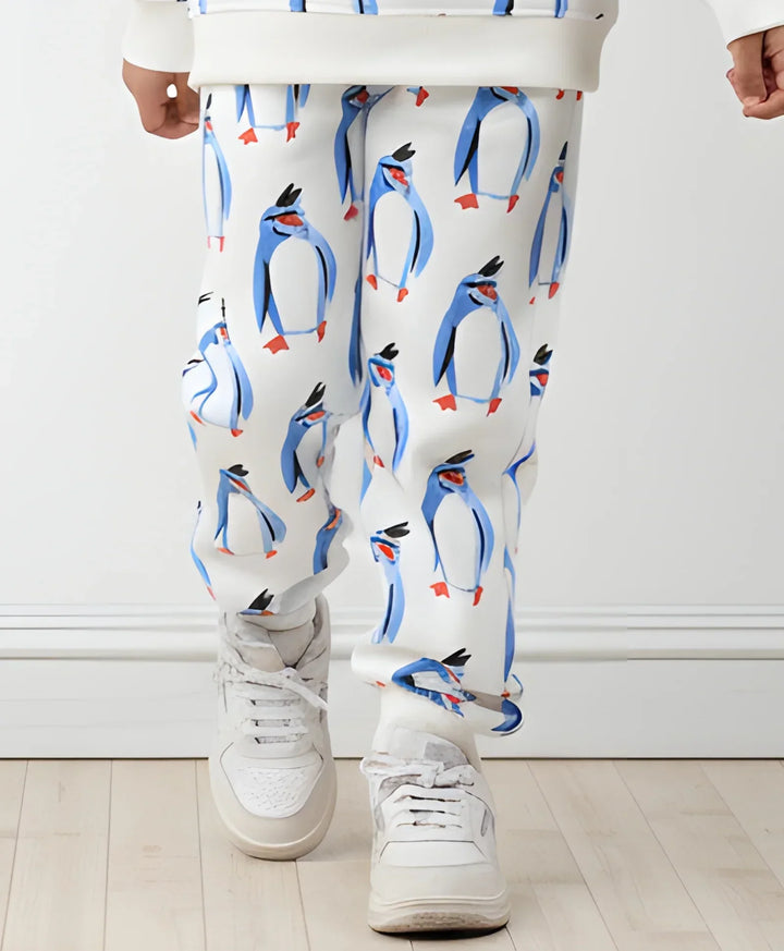PENGUIN FLEECE GIRLS JOGGER - OFF WHITE - Anthrilo 