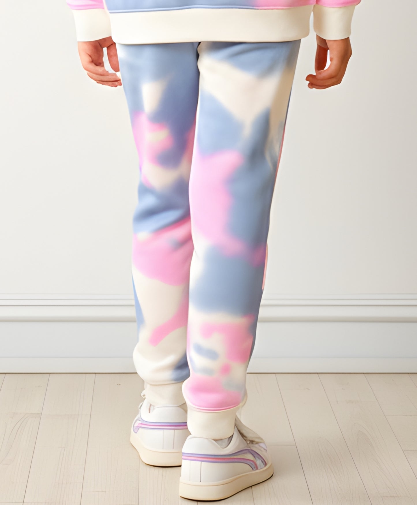 BLUE PINK TIE DYE FLEECE JOGGER - PINK