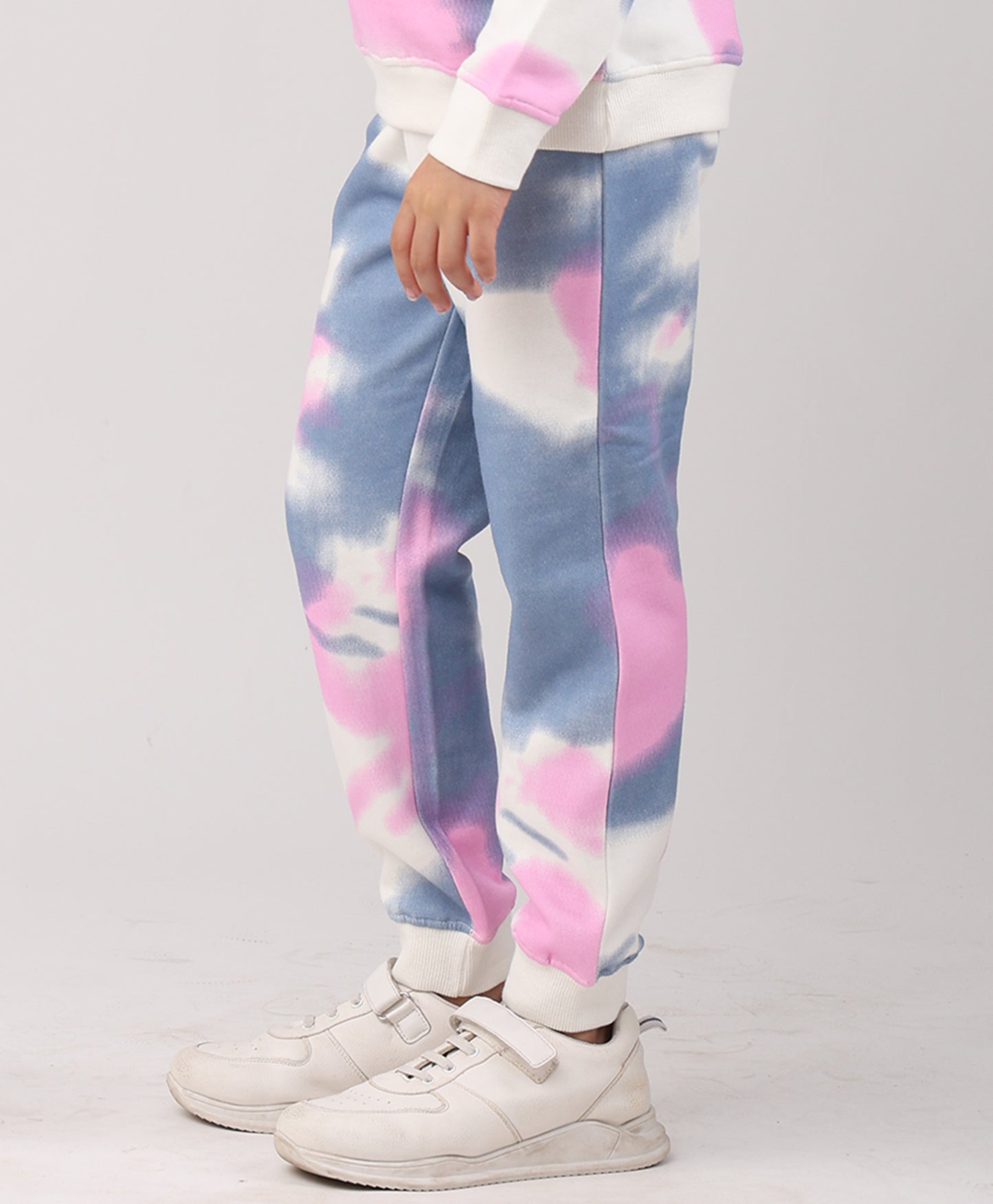 BLUE PINK TIE DYE FLEECE JOGGER - PINK