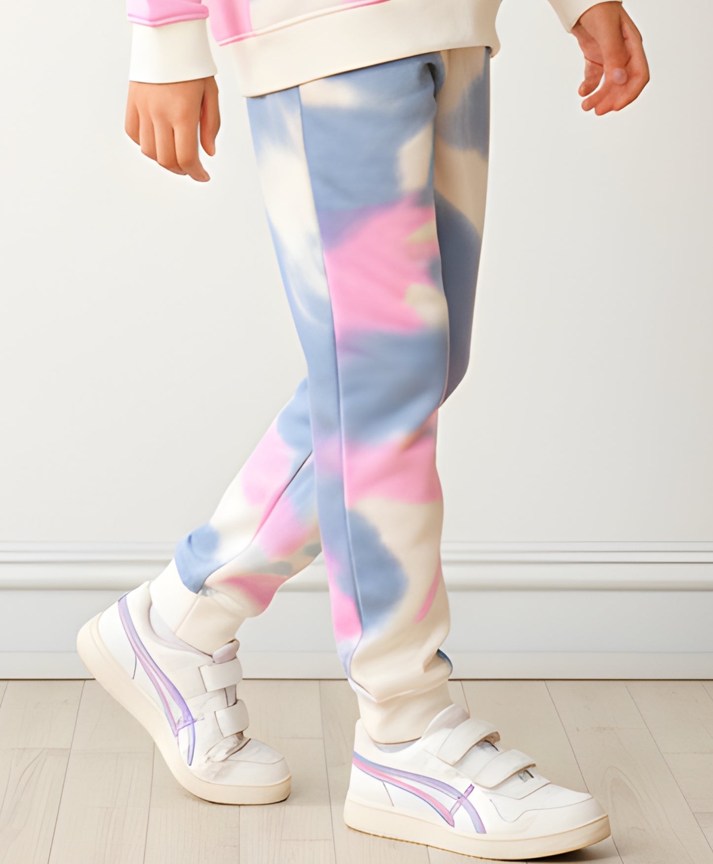 BLUE PINK TIE DYE FLEECE JOGGER - PINK