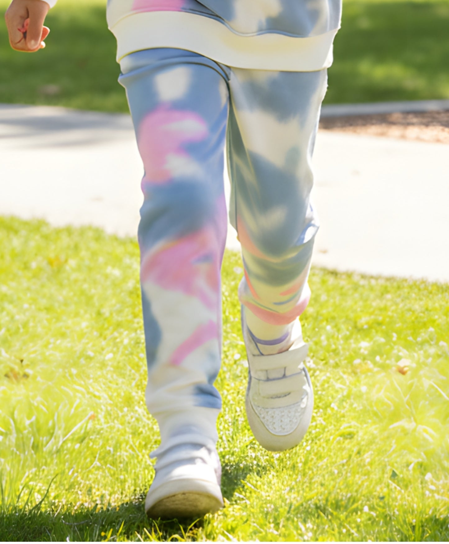 BLUE PINK TIE DYE FLEECE JOGGER - PINK