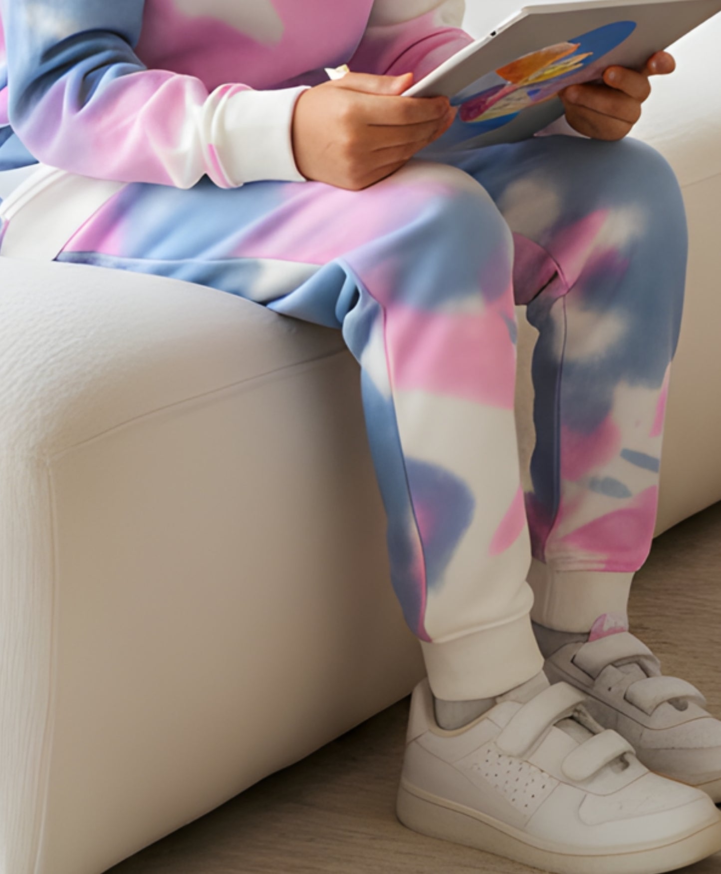 BLUE PINK TIE DYE FLEECE JOGGER - PINK