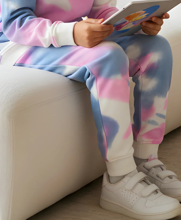 BLUE PINK TIE DYE FLEECE JOGGER - PINK - Anthrilo 