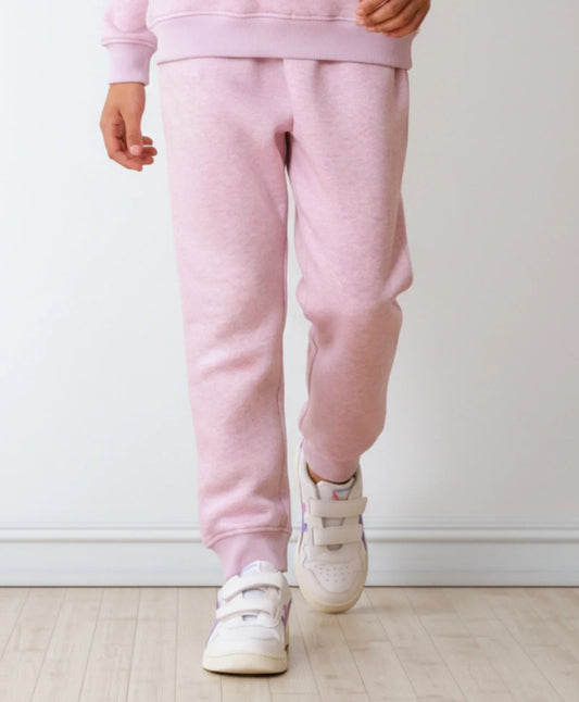PURPLE MELANGE GIRLS FLEECE JOGGER - PURPLE