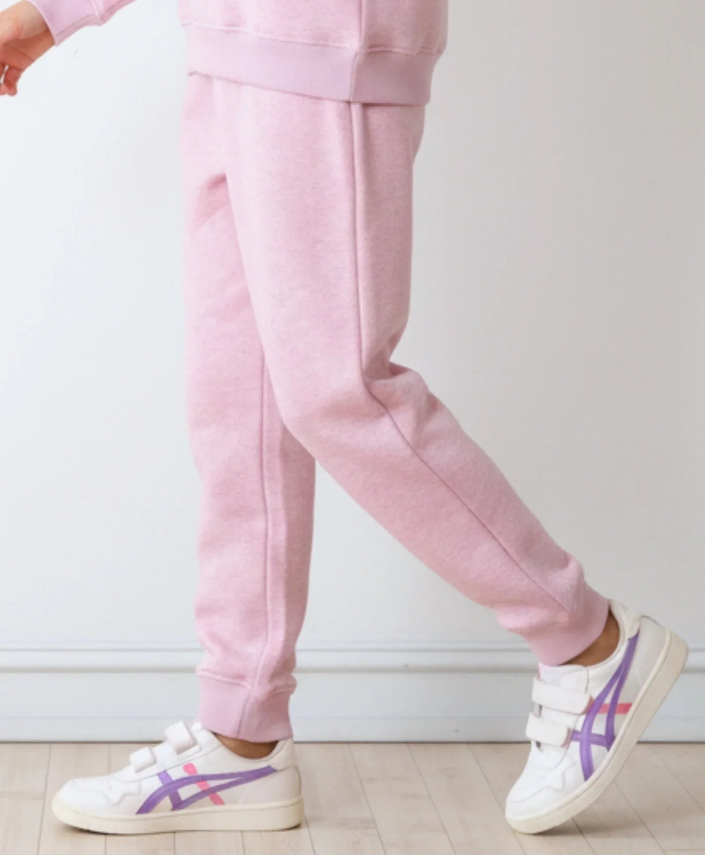 PURPLE MELANGE GIRLS FLEECE JOGGER - PURPLE