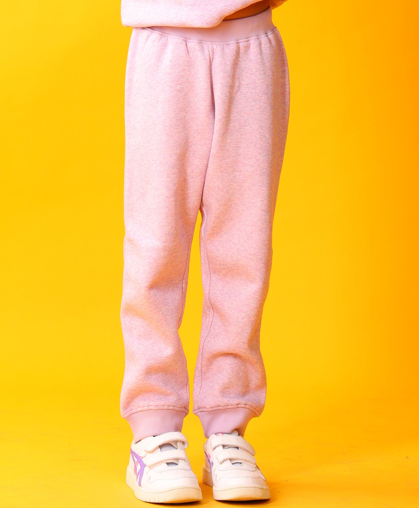 PURPLE MELANGE GIRLS FLEECE JOGGER - PURPLE