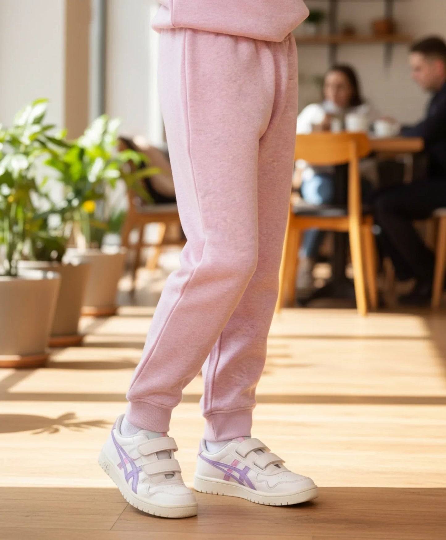 PURPLE MELANGE GIRLS FLEECE JOGGER - PURPLE