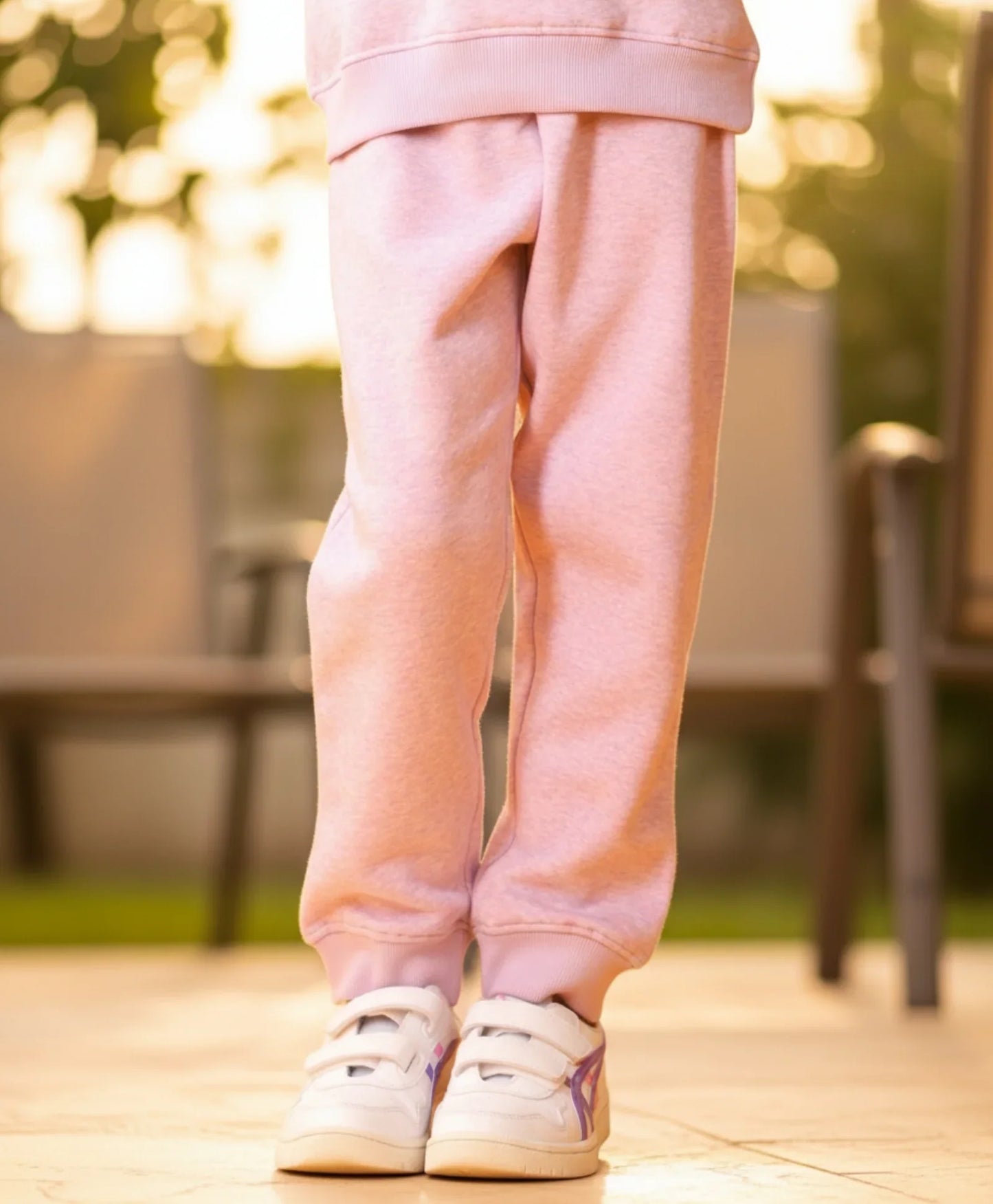 PURPLE MELANGE GIRLS FLEECE JOGGER - PURPLE