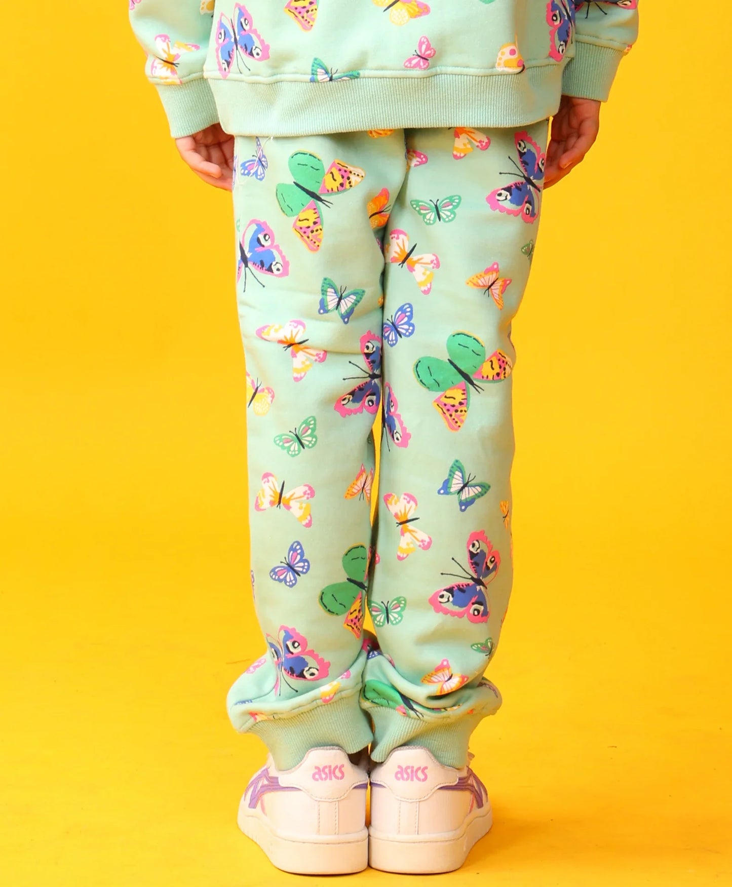 BUTTERFLY GREEN FLEECE GIRLS JOGGER - GREEN