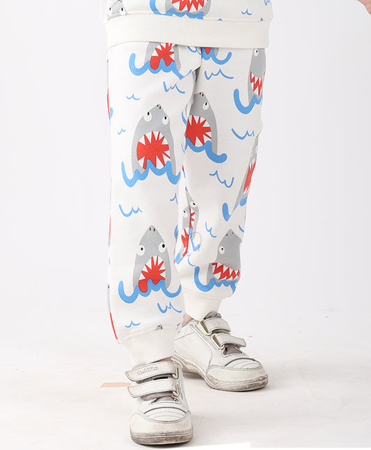 SLEEPY SHARK BOYS FLEECE JOGGER - OFF WHITE