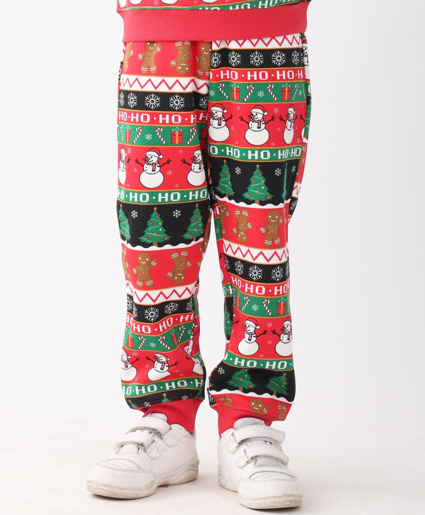 CHRISTMAS PRINT BOYS FLEECE JOGGER - RED