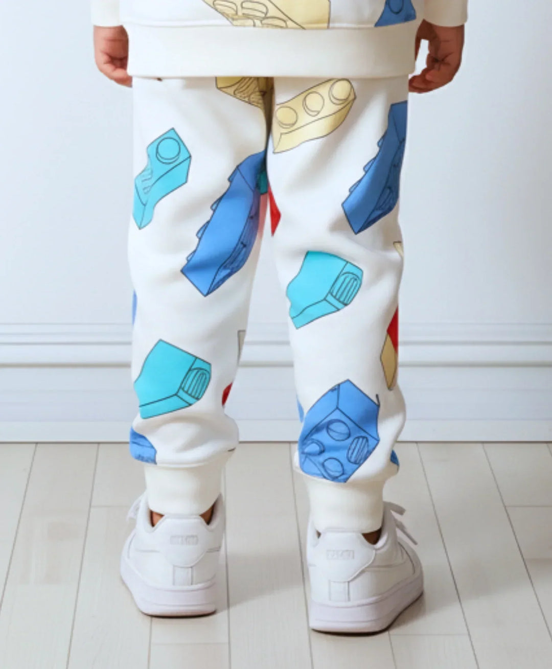 BLOCK BUILDER FLEECE BOYS JOGGER - OFF WHITE - Anthrilo 
