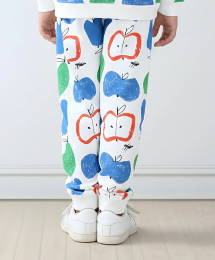 APPLE PEAR BOYS FLEECE JOGGER - WHITE - Anthrilo 