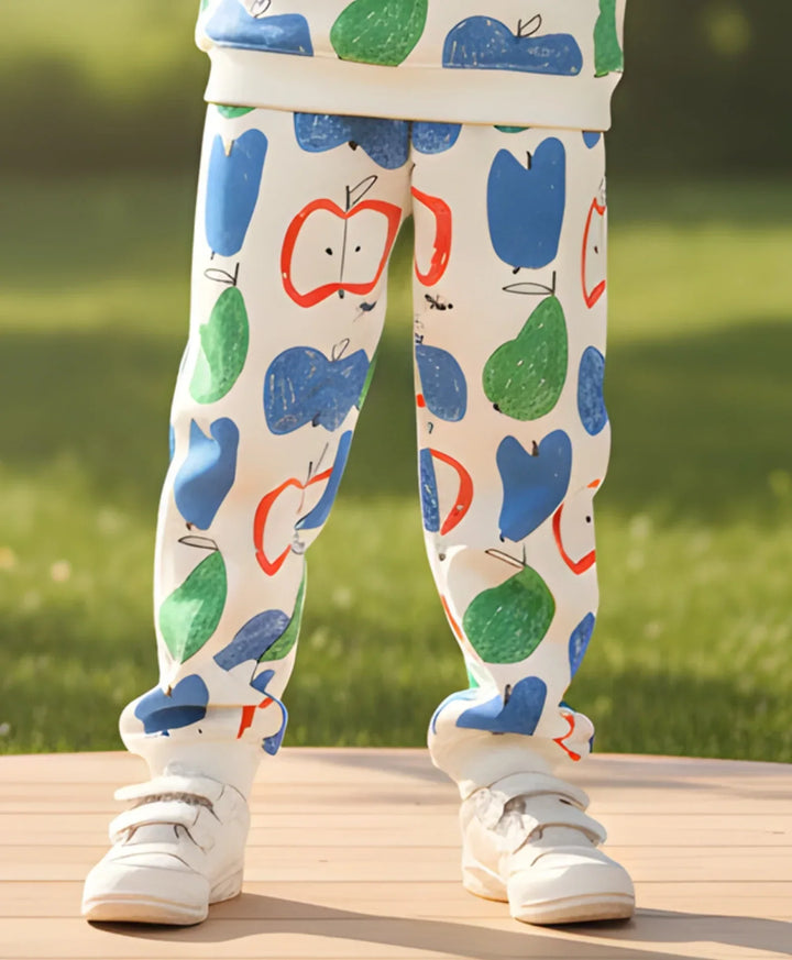APPLE PEAR BOYS FLEECE JOGGER - WHITE - Anthrilo 