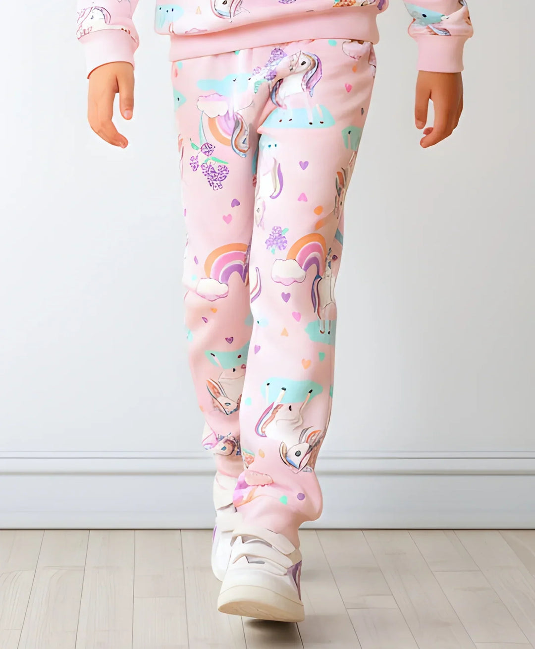 UNICORN HEART GIRLS FLEECE JOGGER  - PINK - Anthrilo 