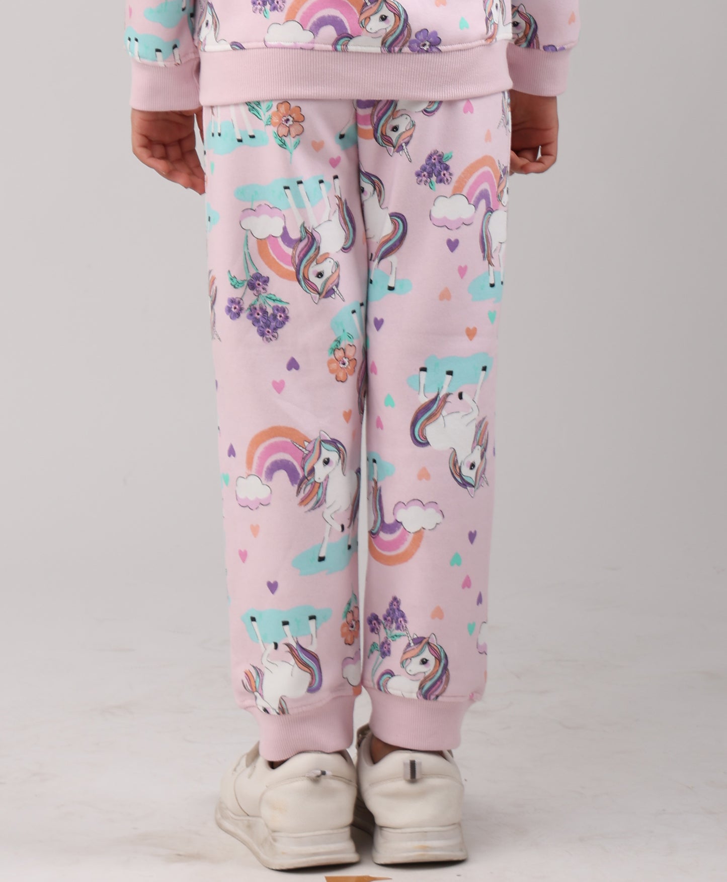 UNICORN HEART GIRLS FLEECE JOGGER  - PINK
