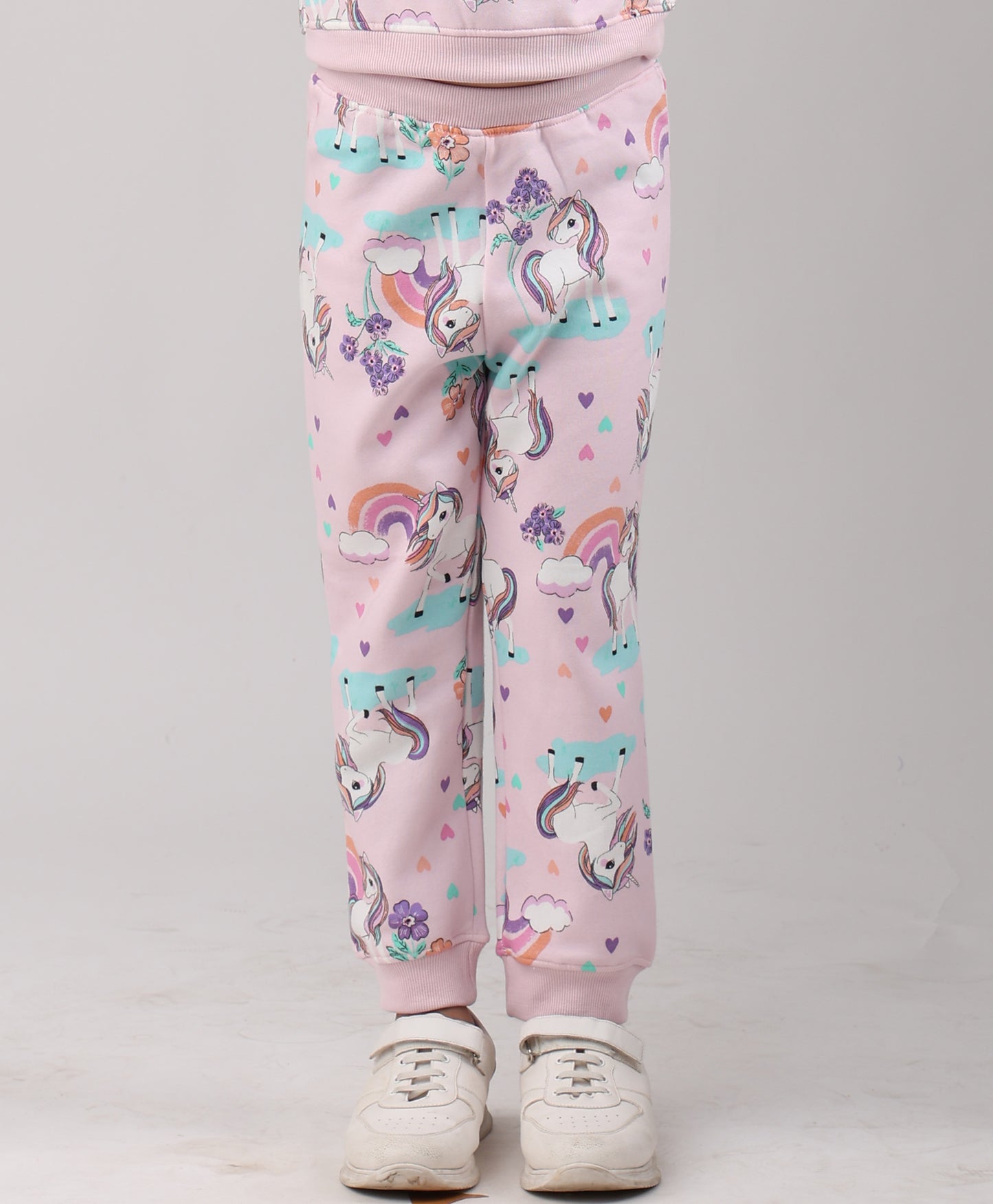 UNICORN HEART GIRLS FLEECE JOGGER  - PINK
