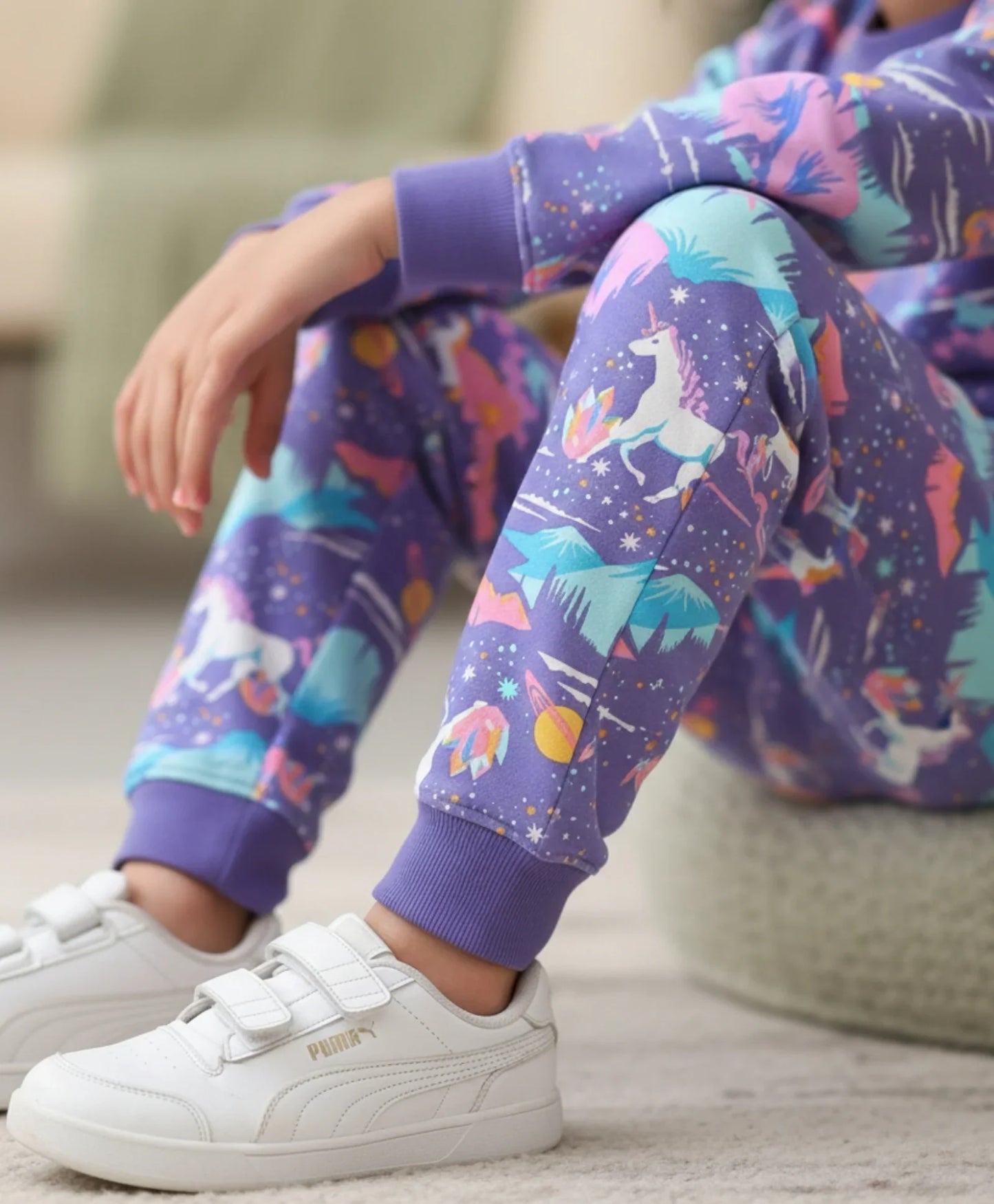 UNICORN PLANET GIRLS FLEECE JOGGER  - PURPLE