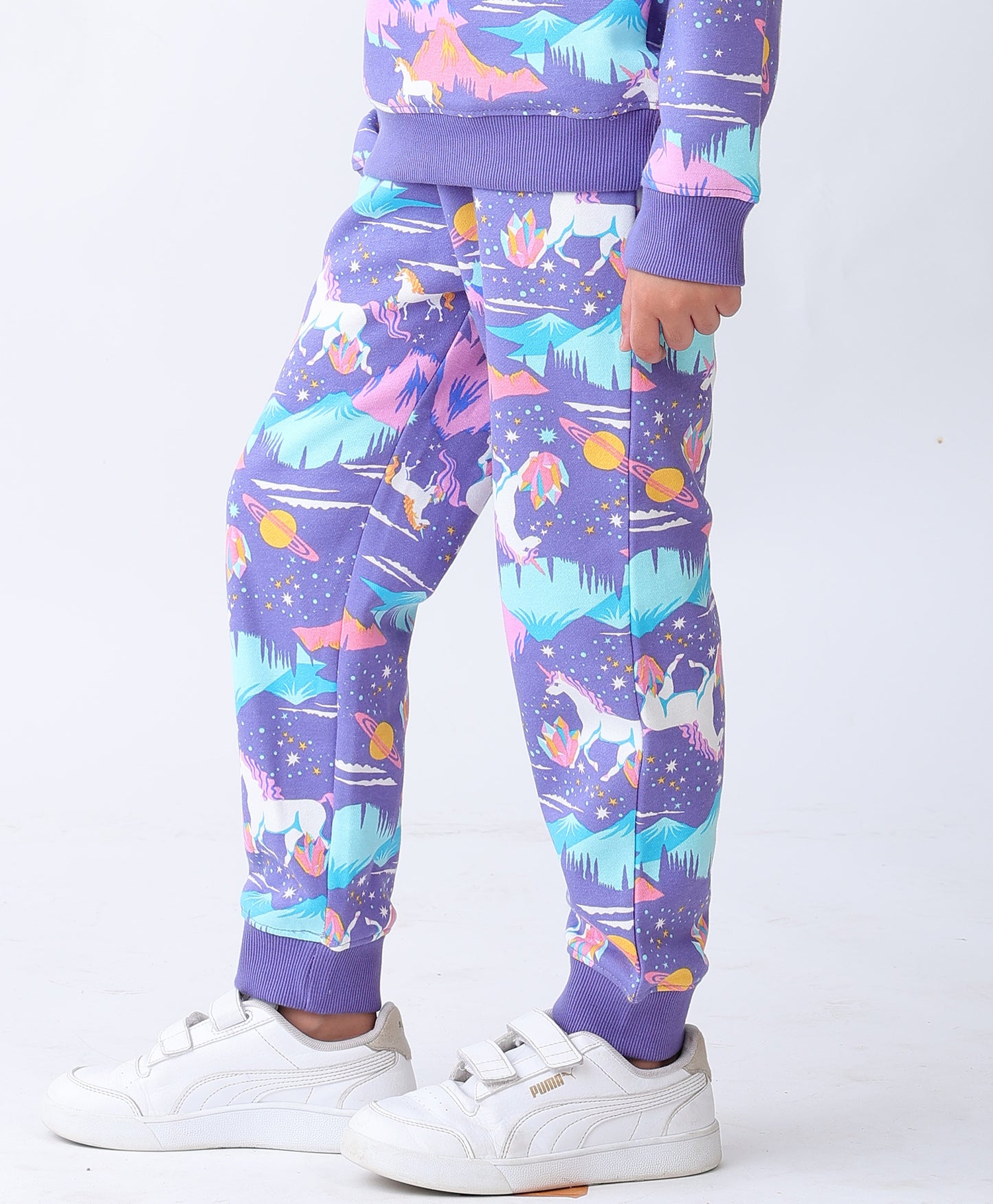 UNICORN PLANET GIRLS FLEECE JOGGER  - PURPLE
