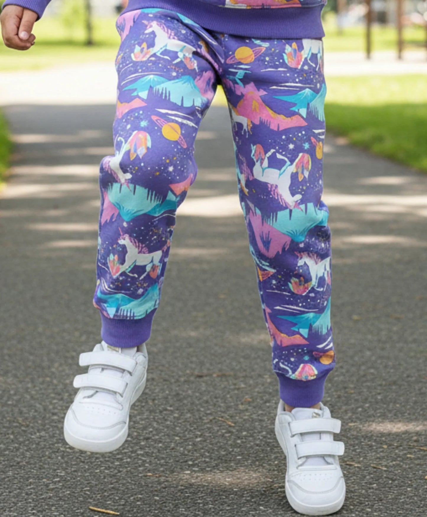 UNICORN PLANET GIRLS FLEECE JOGGER  - PURPLE
