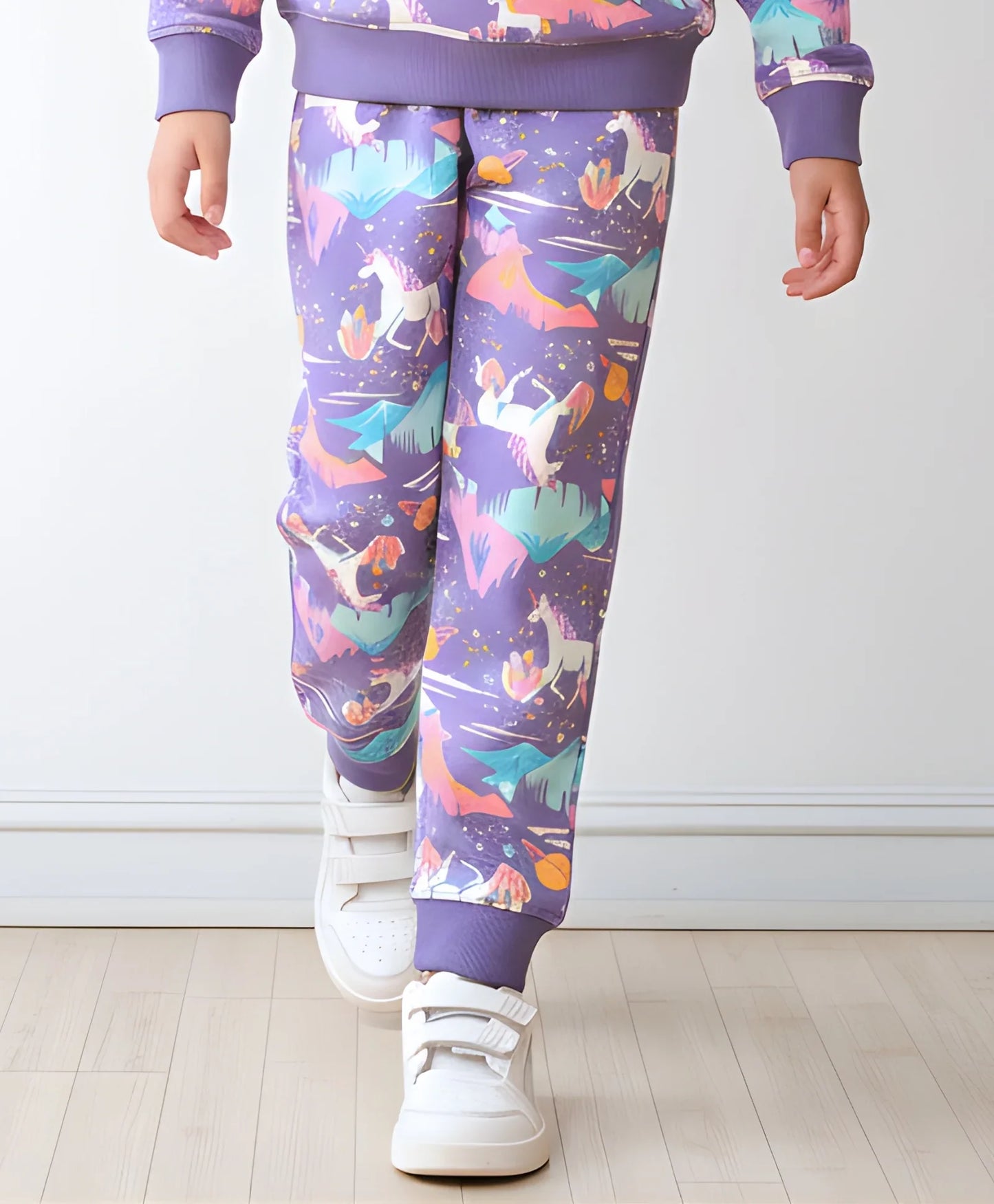 UNICORN PLANET GIRLS FLEECE JOGGER  - PURPLE
