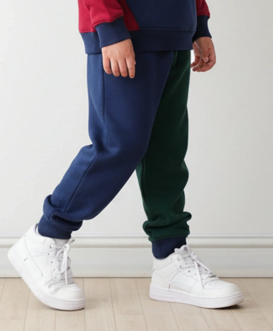 NAVY GREEN MEHROON COLOR BLOCK JOGGER - NAVY