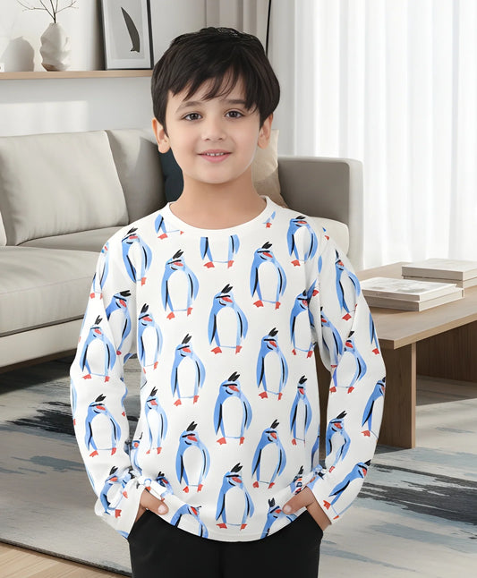 PENGUIN LONG SLEEVE BOYS T-SHIRT -OFF WHITE