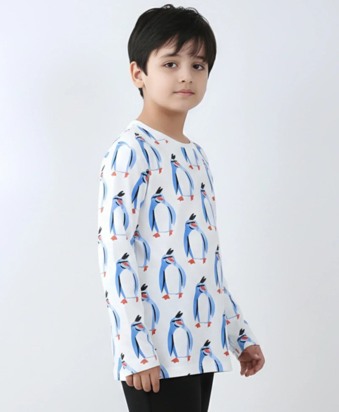PENGUIN LONG SLEEVE BOYS T-SHIRT -OFF WHITE - Anthrilo 