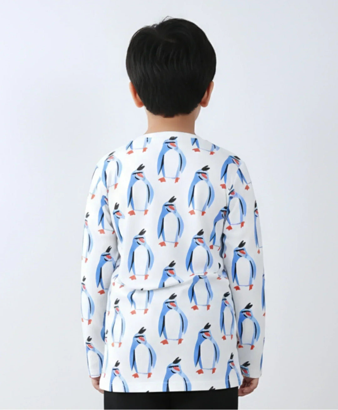 PENGUIN LONG SLEEVE BOYS T-SHIRT -OFF WHITE - Anthrilo 