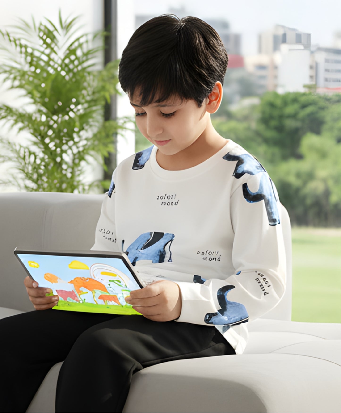 ELEPHANT LONG SLEEVE BOYS T-SHIRT -OFF WHITE