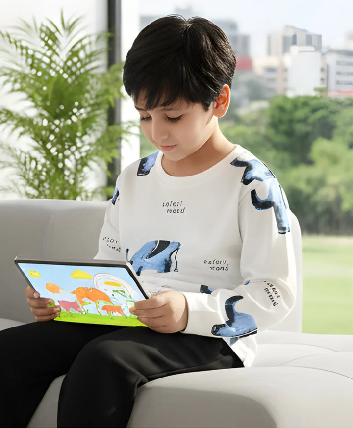 ELEPHANT LONG SLEEVE BOYS T-SHIRT -OFF WHITE - Anthrilo 