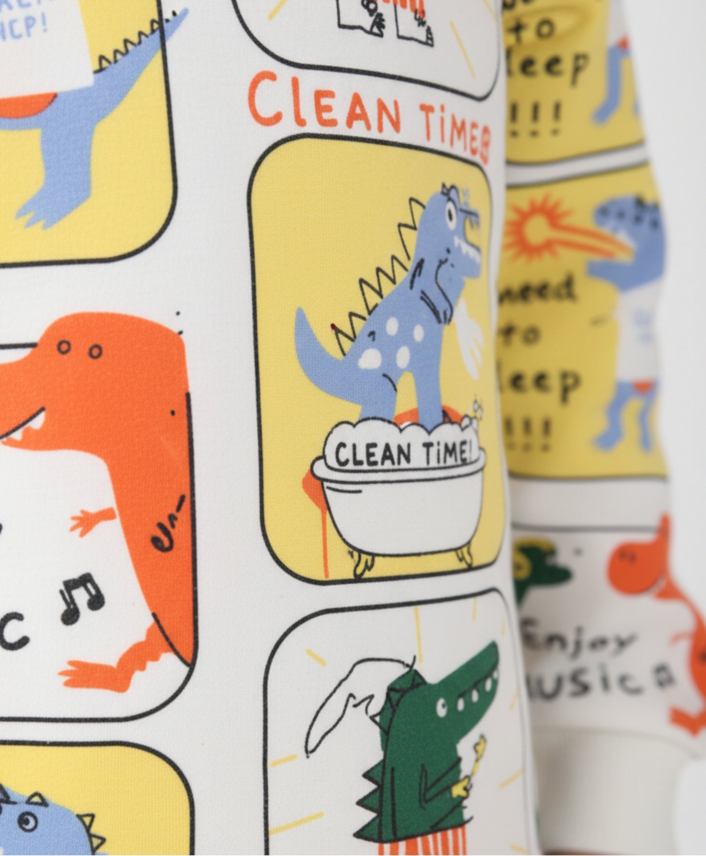 DINOSAUR STAMP LONG SLEEVE BOYS T-SHIRT -OFF WHITE