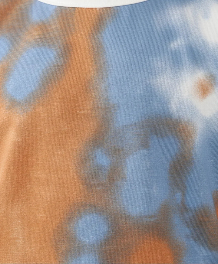 BLUE BROWN TIE DYE LONG SLEEVE BOYS T-SHIRT -BROWN - Anthrilo 