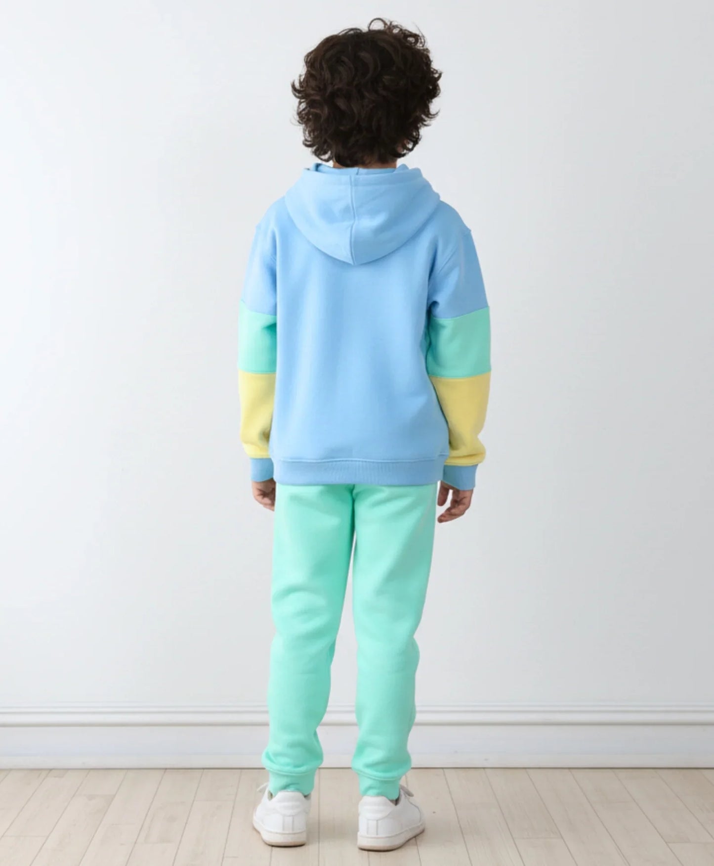 YELLOW SEAGREEN BOYS FLEECE HOODIE GREEN JOGGER SET - YELLOW GREEN