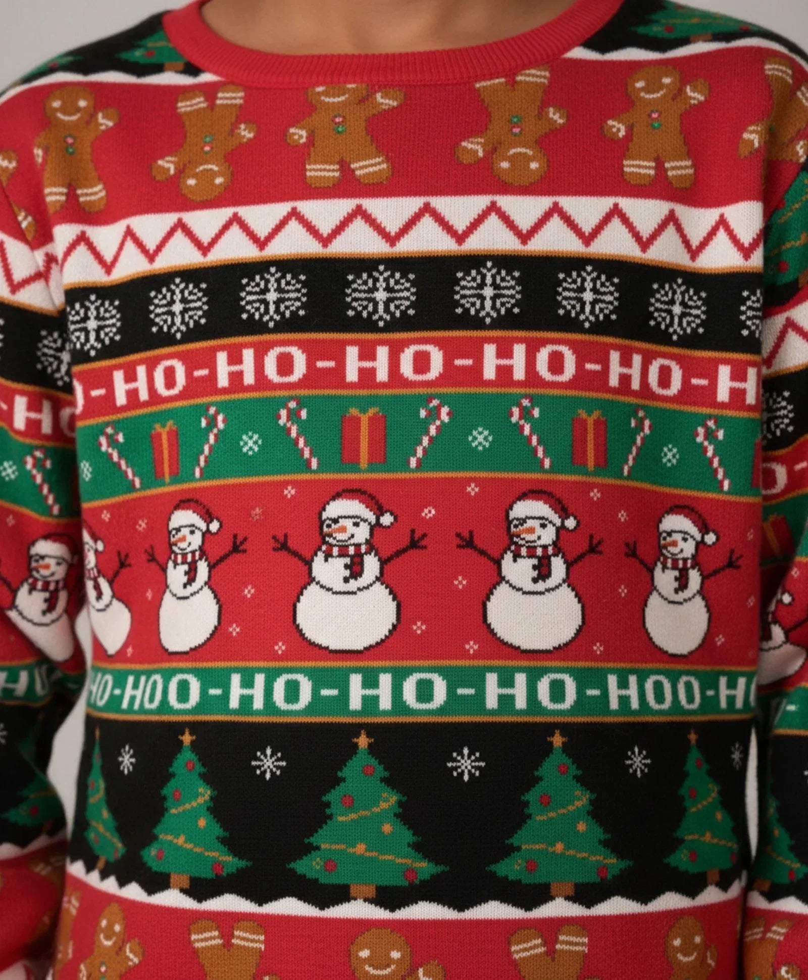 CHRISTMAS SNOWMAN BLACK FLEECE SWEATSHIRT JOGGER SET - RED/BLACK - Anthrilo 