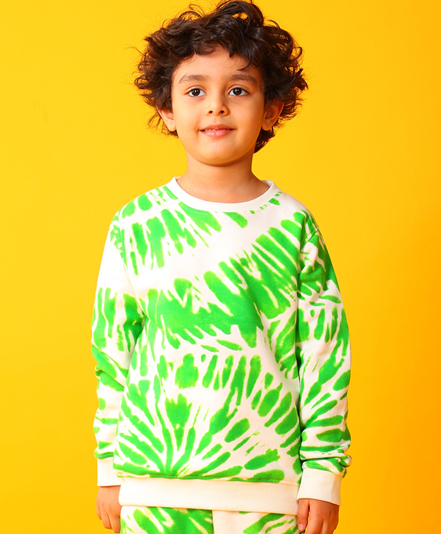 GREEN SWIRL BOYS FLEECE SWEATSHIRT - GREEN