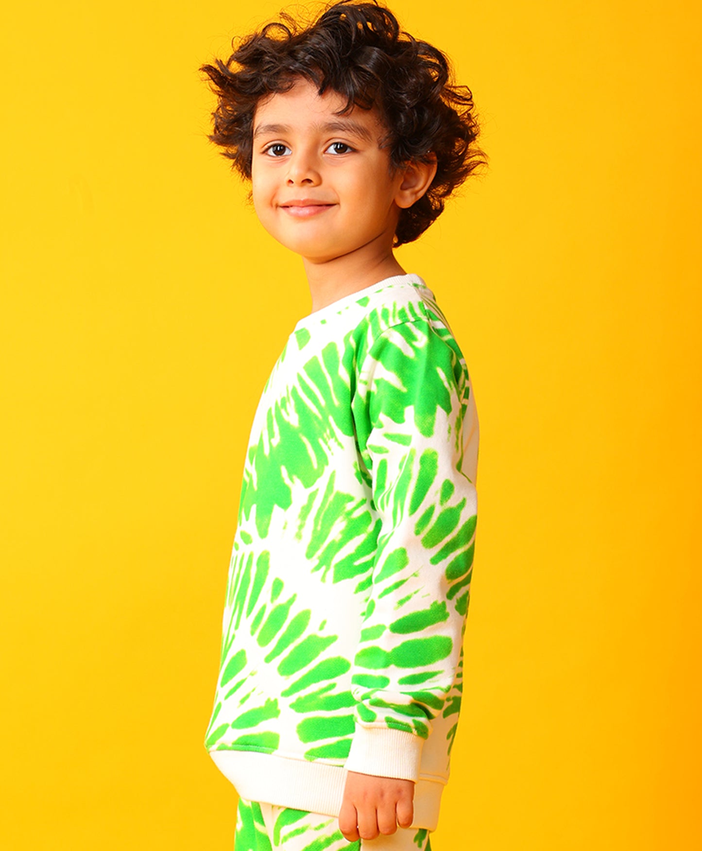 GREEN SWIRL BOYS FLEECE SWEATSHIRT - GREEN