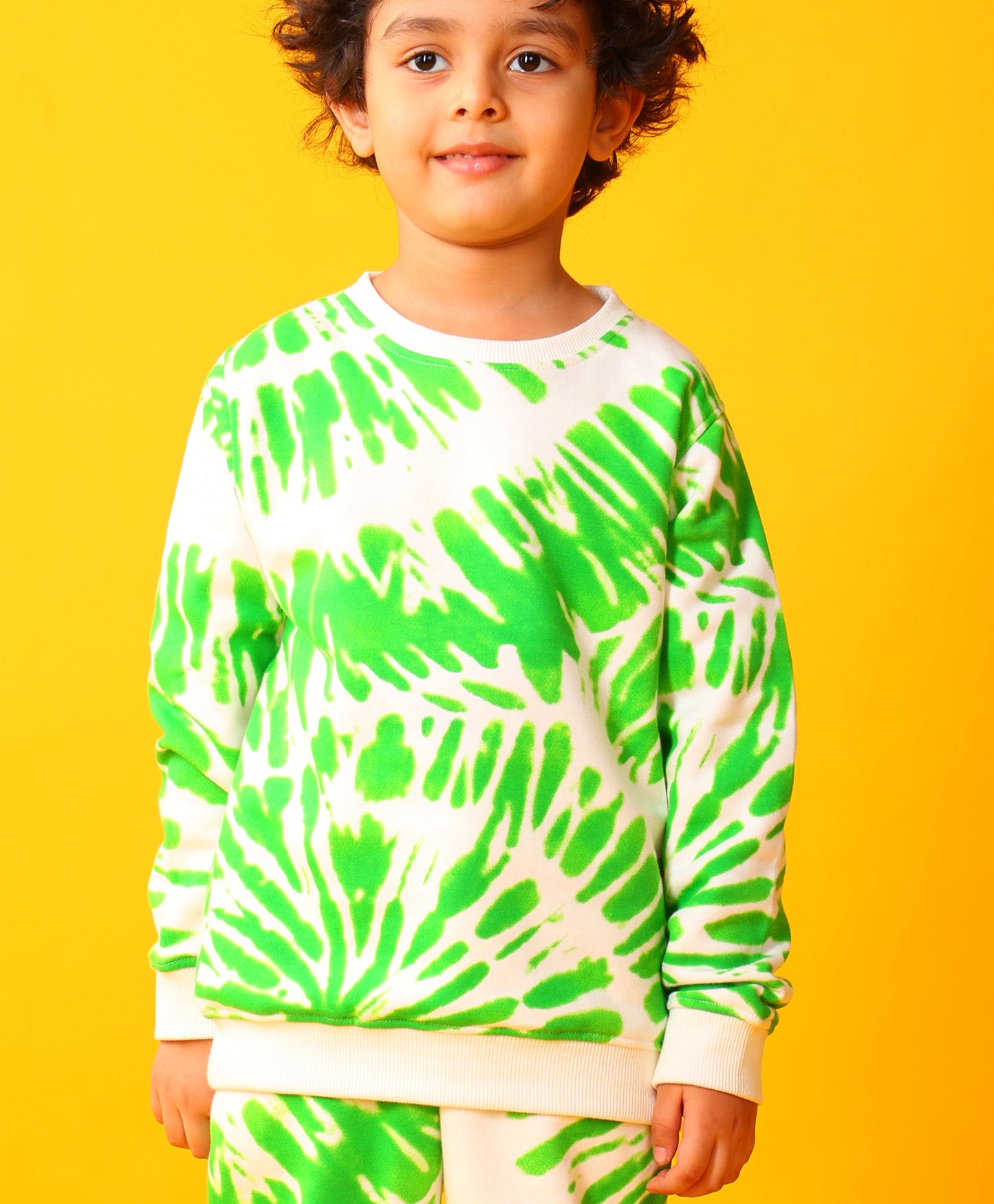 GREEN SWIRL BOYS FLEECE SWEATSHIRT - GREEN